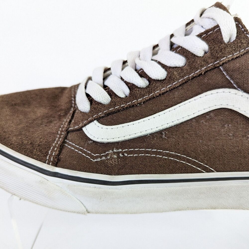 Vans Old Skool Chocolate Brown Suede Low Top Sneakers Men Size 9 Womens 10.5 - Picture 10 of 11